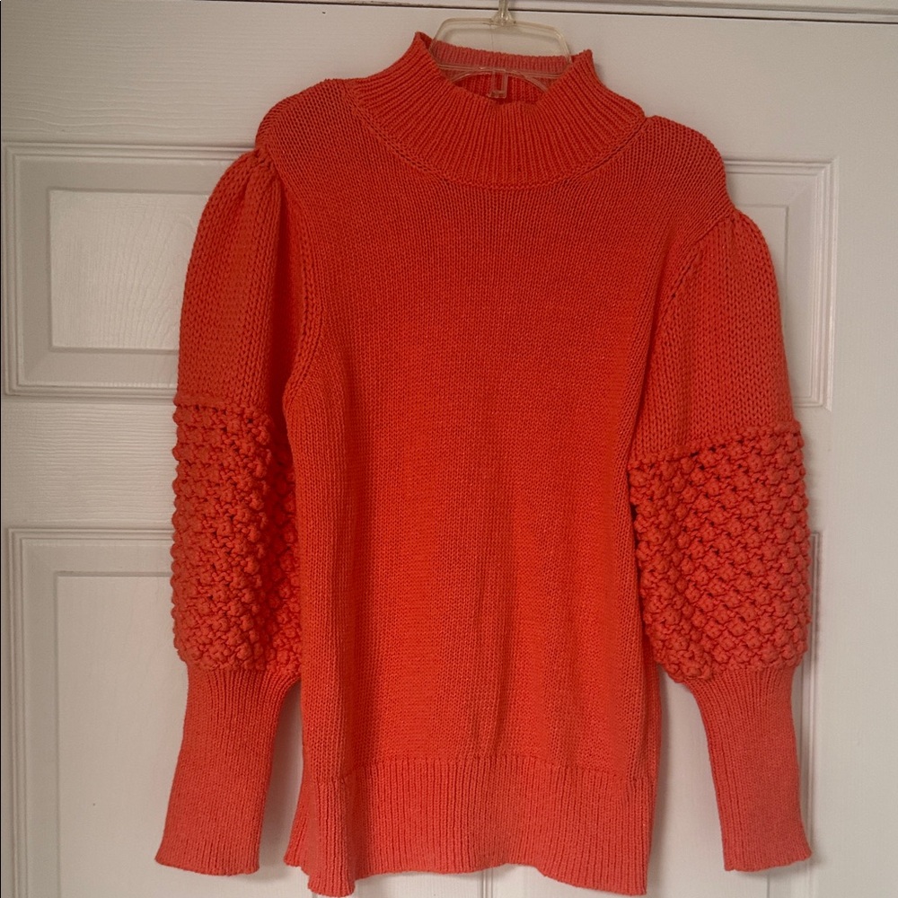 Trina Turk Bold Orange Cowl Sweater